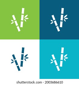 Bamboo Canes Flat four color minimal icon set