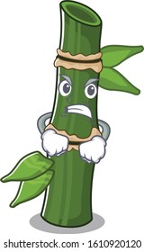 Bamboo cartoon character design having angry face