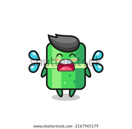 bamboo cartoon illustration with crying gesture , cute style design for t shirt, sticker, logo element