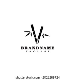 bamboo cartoon logo design concept icon black modern vector illustration