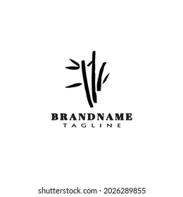 bamboo cartoon logo design template icon cute modern vector illustration