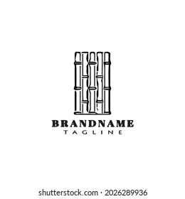bamboo cartoon logo design template icon black modern vector symbol