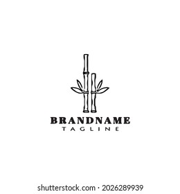 bamboo cartoon logo design template icon black modern symbol illustration