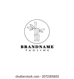 bamboo cartoon logo design template icon black modern vector style