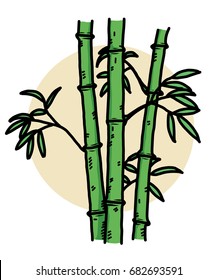 bamboo / cartoon vector and illustration, hand drawn style, isolated on white background.