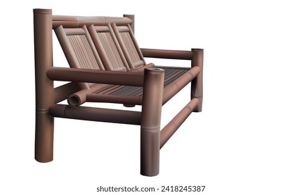 bamboo chair armchair vector illustration with isolated on white background.