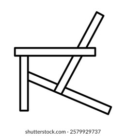 Bamboo chair icon in thin line style