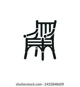 bamboo chair manufacture company logo vector illustration template design