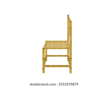 Bamboo chair on white background.