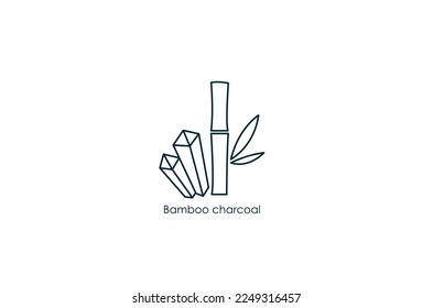 bamboo charcoal icon vector illustration 