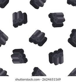 Bamboo charcoal seamless pattern showcasing its porous structure, ideal for illustrating concepts of air purification, water filtration, and natural remedies