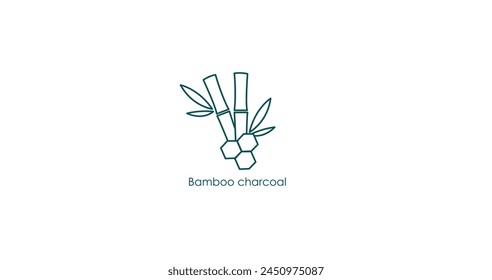 Bamboo Charcoal Skincare Product Vector Icon