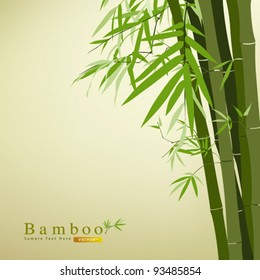 Bamboo chinese drawing printing, vector illustration