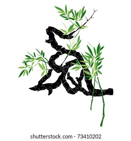 Bamboo - Chinese Painting Vector Background.