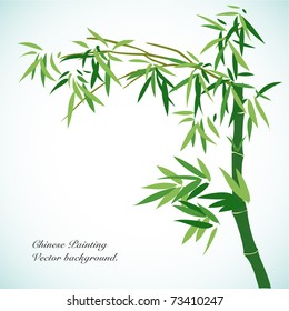 Bamboo - Chinese Painting Vector Background.