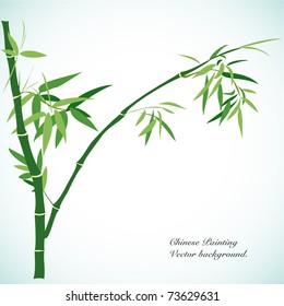 Bamboo - Chinese Painting Vector Background.