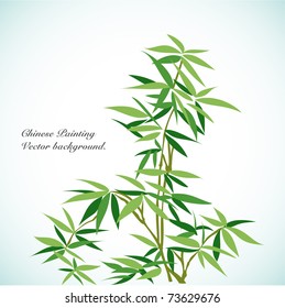 Bamboo - Chinese Painting Vector Background.
