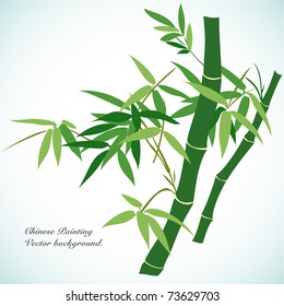 Bamboo - Chinese Painting Vector Background.