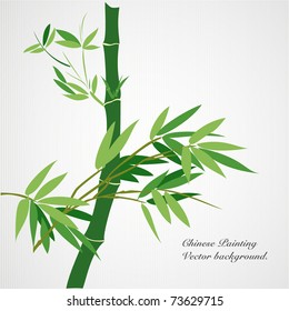 Bamboo - Chinese Painting Vector Background.