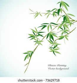 Bamboo - Chinese Painting Vector Background.