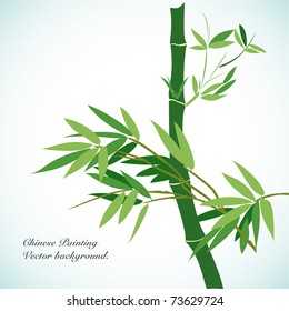 Bamboo - Chinese Painting Vector Background.