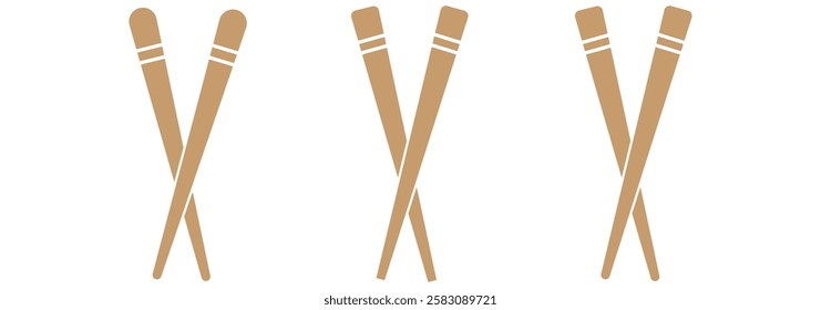 Bamboo chopsticks icons .Outline set of bamboo chopsticks icons for web design. Chinese chopsticks icons. eps 888.