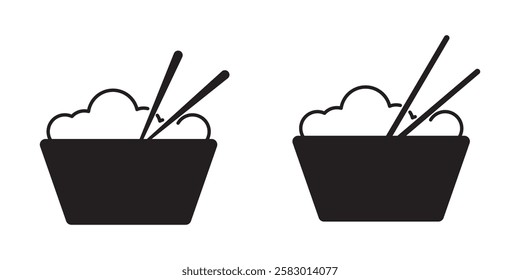 Bamboo chopsticks icons set. Outline set of bamboo chopsticks vector icons for web design isolated on white background