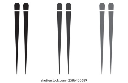 Bamboo chopsticks icons set. Outline set of bamboo chopsticks vector icons for web design isolated on white background