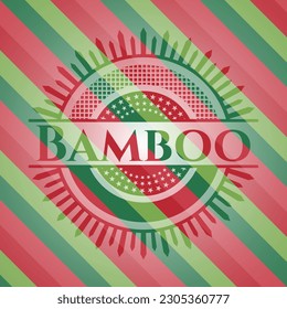 Bamboo christmas colors emblem. Vector Illustration. Detailed. 