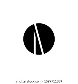bamboo circle black white icon vector
