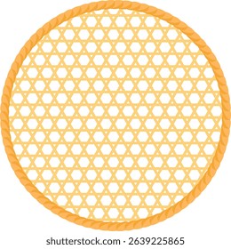 A bamboo colander seen from above