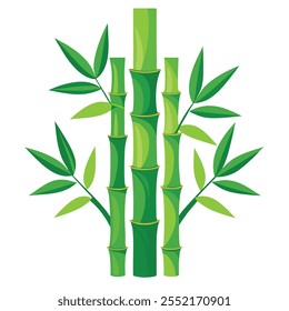 Un Vector De Color Y Silueta De Bambú