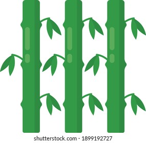 Bamboo Concept,  leafy Plant Vector Color Icon Design, Traditional Chinese Culture Symbol on white background, Lunar New Year of the Ox 2021 Sign, China Travel Guide Stock