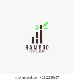 Bamboo consulting concept logo designs vector template
