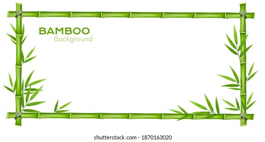 Bambusdekoration. Vektorrahmen. Naturhintergrund mit Kopienraum.