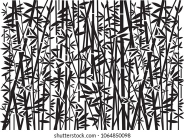 Bamboo, Decorative black background.
Stylized Illustration of black bamboo decorative background.Vector available.