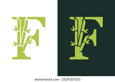 Diseño de bambú con un concepto creativo de la letra de combinación