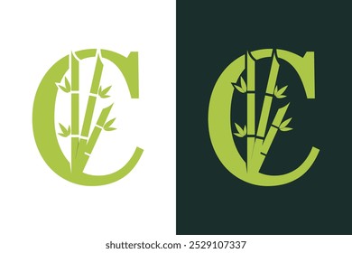 Diseño de bambú con un concepto creativo de la combinación de letra C