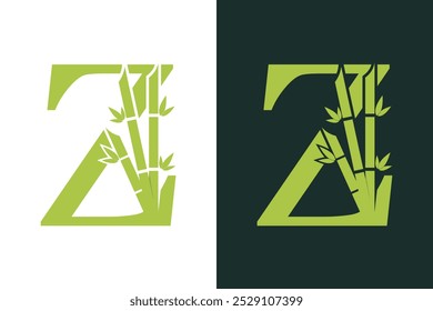 bamboo design with a creative concept of the letter z combination