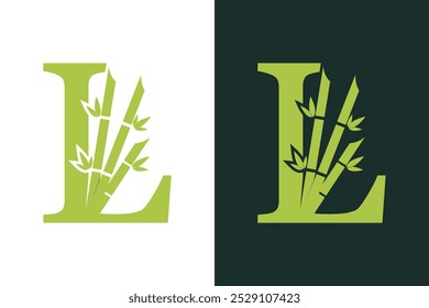 bamboo design with a creative concept of the letter l combination