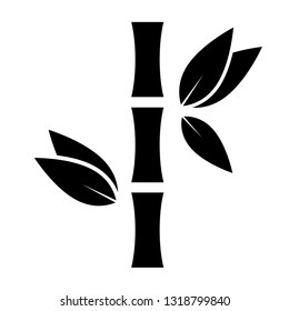 Bamboo. Design in the style of a tree. Simple black icon. Vector illustration.