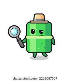 bambú detective personaje está analizando un caso, diseño de estilo lindo para camiseta, pegatina, elemento logo