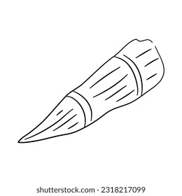 Bamboo doodle icon. Hand drawn black sketch. Vector Illustration.