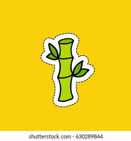 bamboo doodle icon, sticker