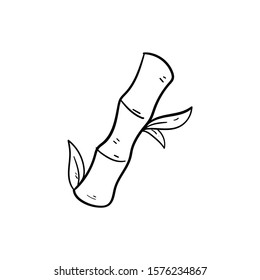 bamboo doodle icon vector hand drawing 