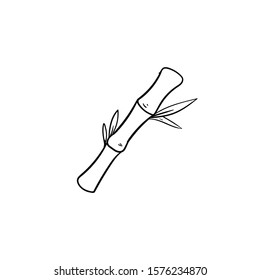 bamboo doodle icon vector hand drawing 