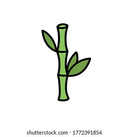 bamboo doodle icon, vector illustration