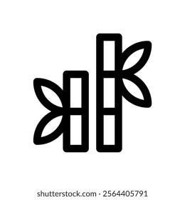 Bamboo. Editable stroke vector icon.