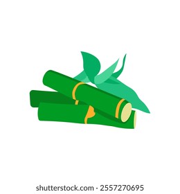 Bamboo, Farming Flat Vector Illustration