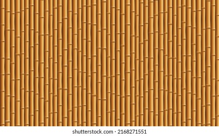 Bamboo fence. Textured background with wooden pattern. Vector illustration Vector illustration